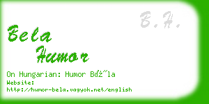 bela humor business card